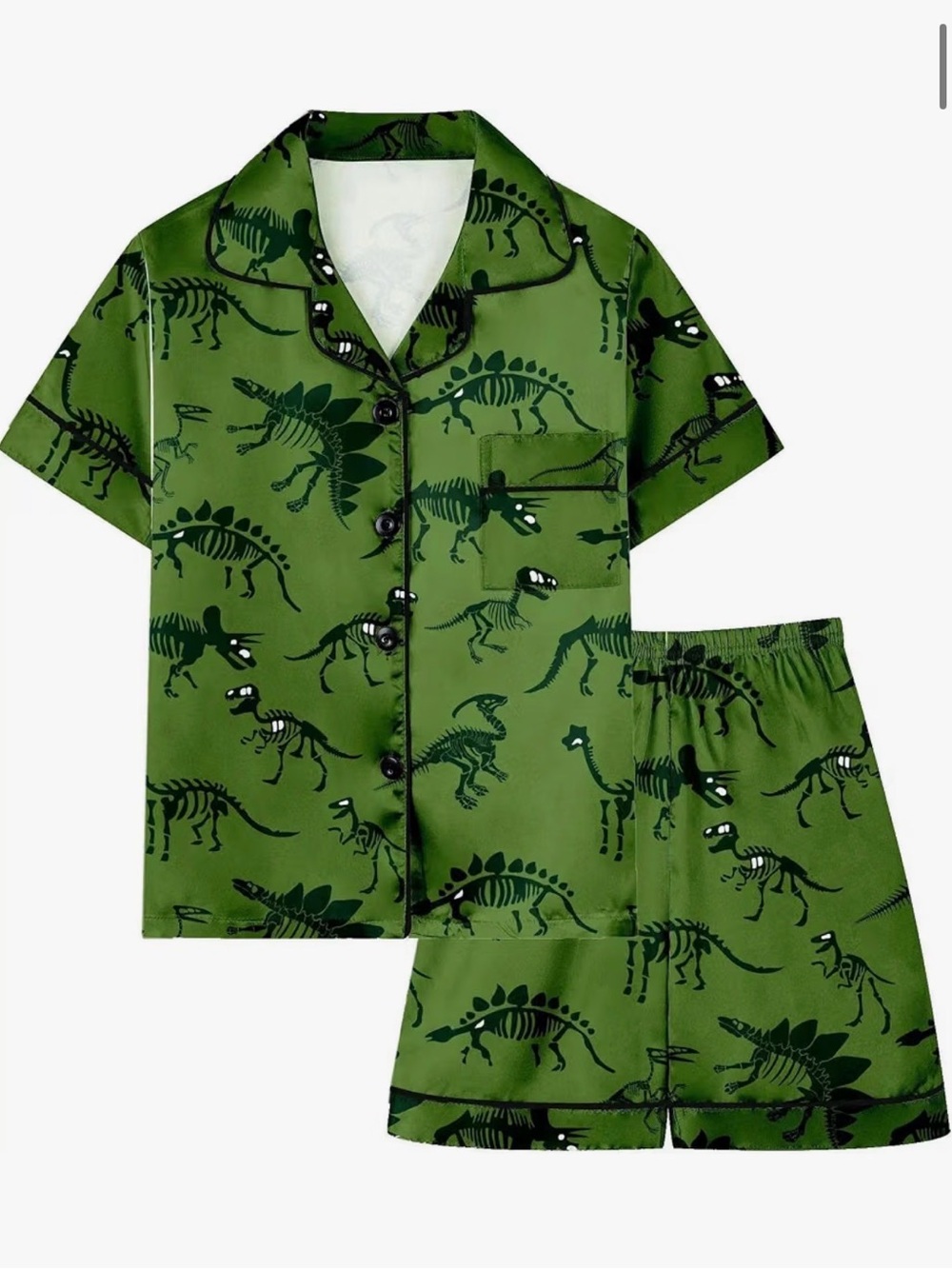 Schbbbta Boys Toddler Dinosaur Satin Pajama set, 4T-5T